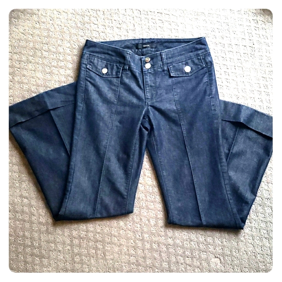 White House Black Market Denim - WHBM Noir Bootleg Dark Wash Jeans with Cuffs